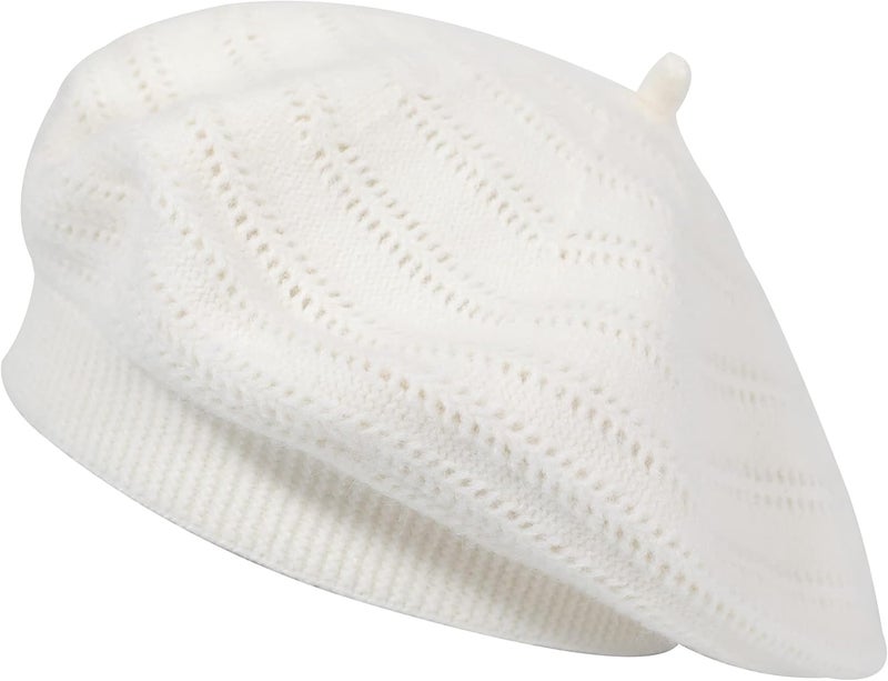 ZLYC French Beret hat, Reversible Solid Color Knit Warm Beret Cap for Womens Girls - Image 1